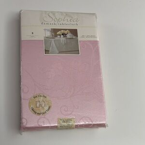 Sophia Damask Pink Tablecloth - Elegant Pink Table Linen